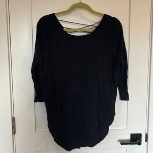 Black criss-cross v back sweater